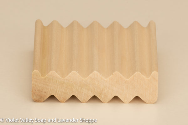 Handcrafted Natural Wood Soap Dish | Washboard Style | Poplar | Violet Valley