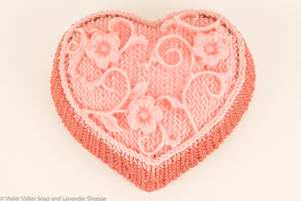 Knitted Heart Soap Bar | Violet Valley
